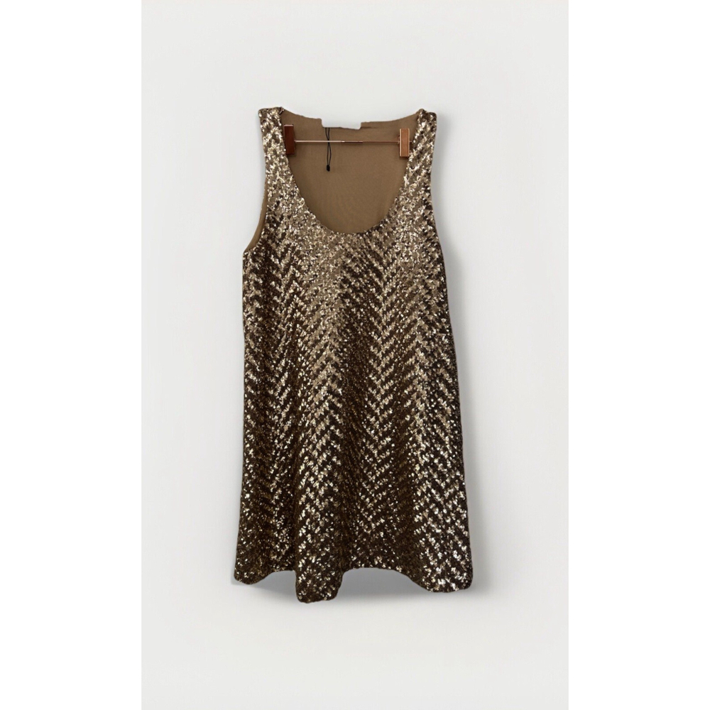 NEW ZARA Mini Dress Gold Sequins Cocktail Party size‎ S Women's Clubwear Concert